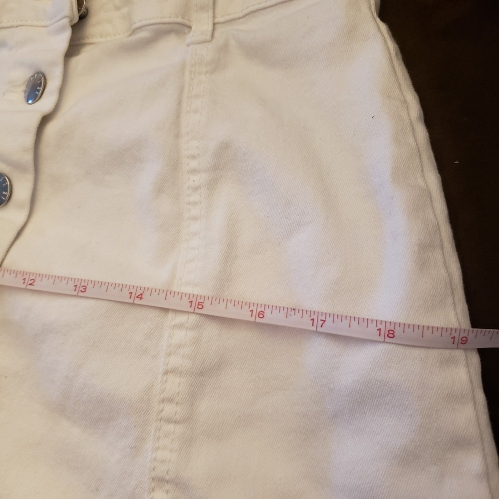 Forever 21 front button white denim y2k mini skirt Size 30 - Picture 6 of 7